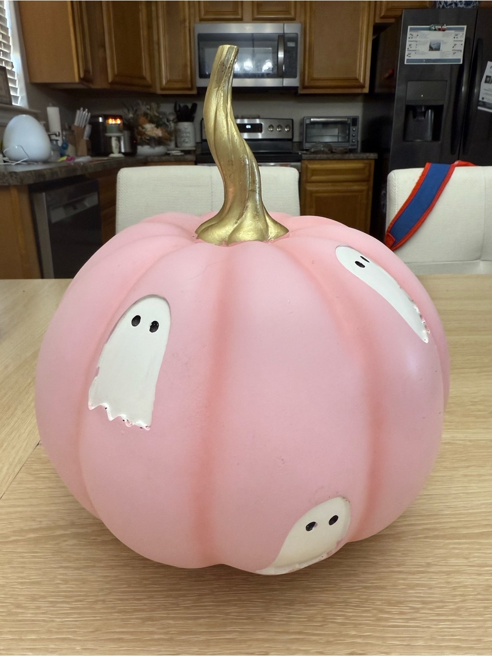 Pink Ghost Pumpkin Accent - Decorative Home Accent
